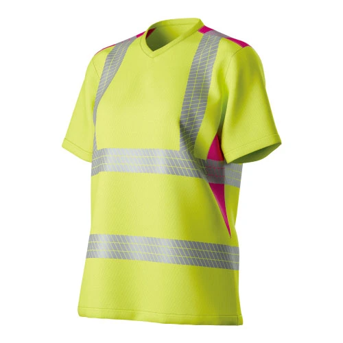 HI-VIS Women's V-Neck Wicking Mesh Inserts S/S T-SHIRT