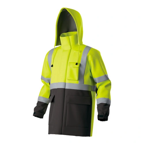 HI-VIS Two-Tone Cotton Waterproof Flame Resistant Hooded Jacket