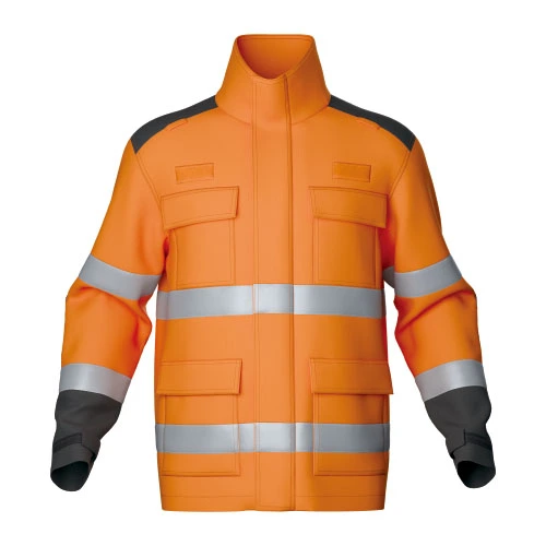 multi pockets flame resistant jack for hi vis fr coveralls