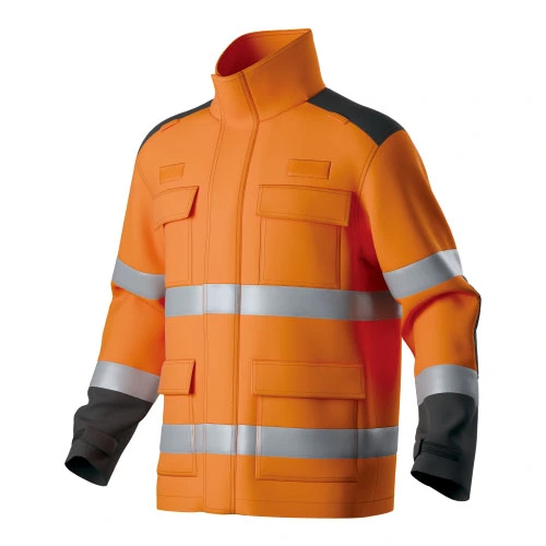 HI-VIS Two-Tone Multi Pockets Flame Resistant Jacket