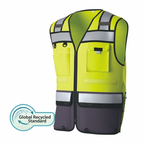 HI-VIS Recycled Tricot Safety Functional Vest