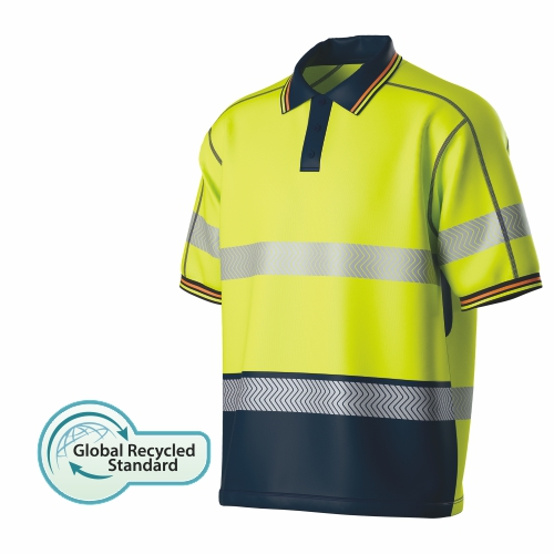 HI-VIS Recycled Two-Tone S/S Polo-SHIRT